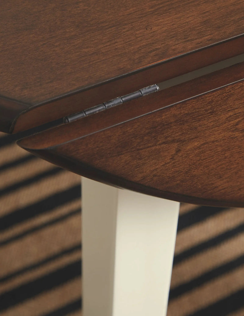 Woodanville - Round DRM Drop Leaf Table - Cream / Brown by Unique Piece Furniture