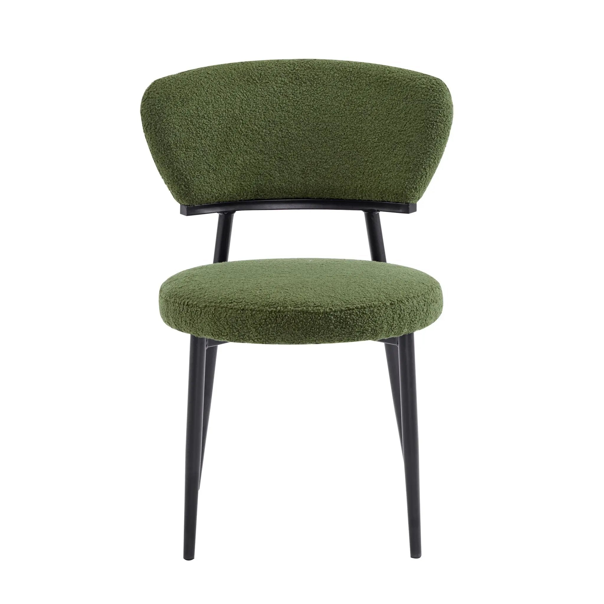 Upholstered Dining Chair (Set of 2) - Green Fabric by HouseOfZazla