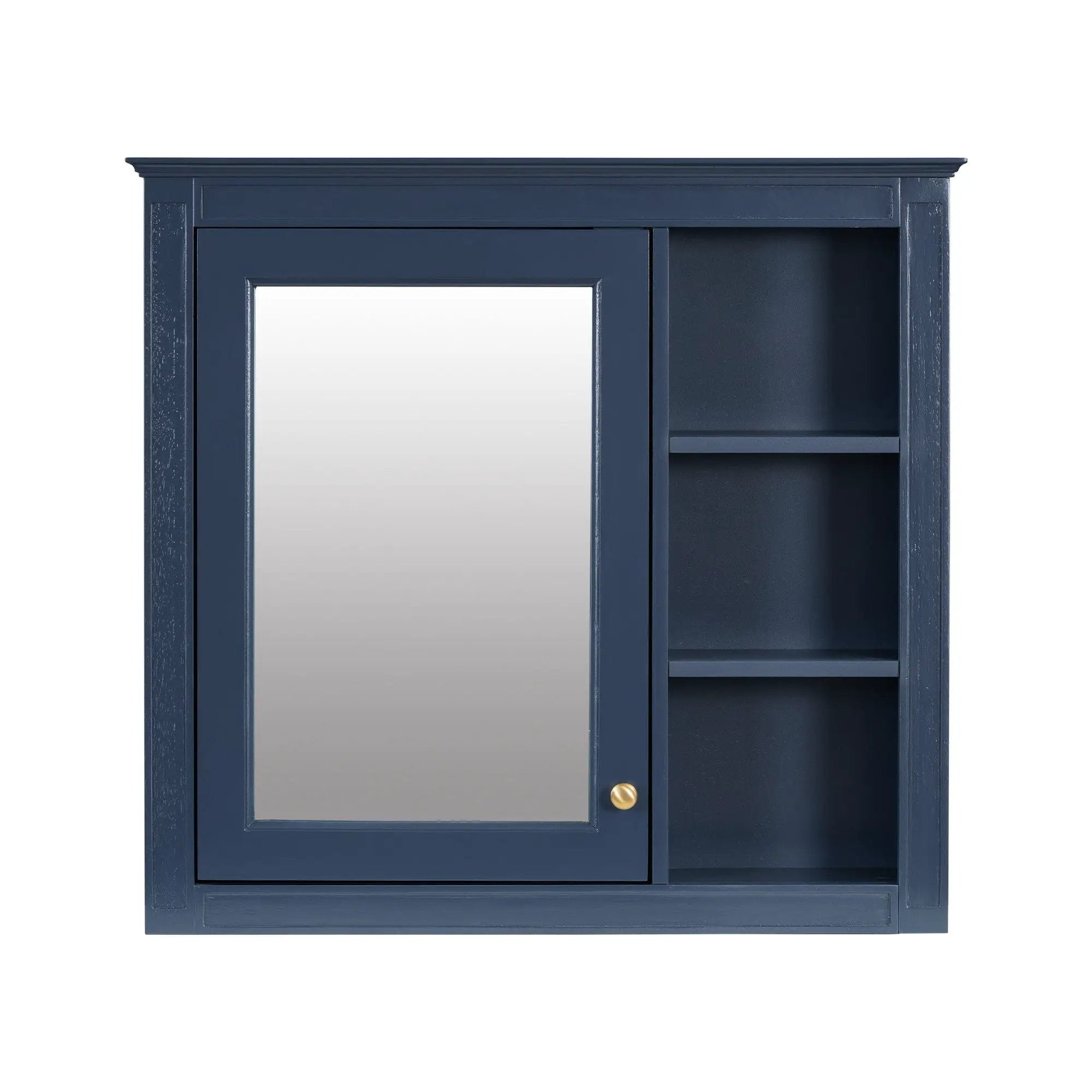 Wall Mounted Medicine Cabinet With Mirror And 3 Open Shelves by Unique Piece Furniture