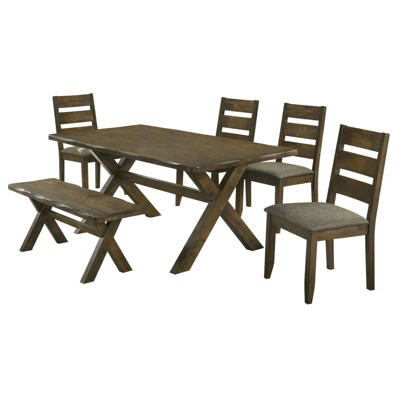 Alston 6-piece Rectangular Dining Table Set Knotty Nutmeg by Unique Piece Furniture