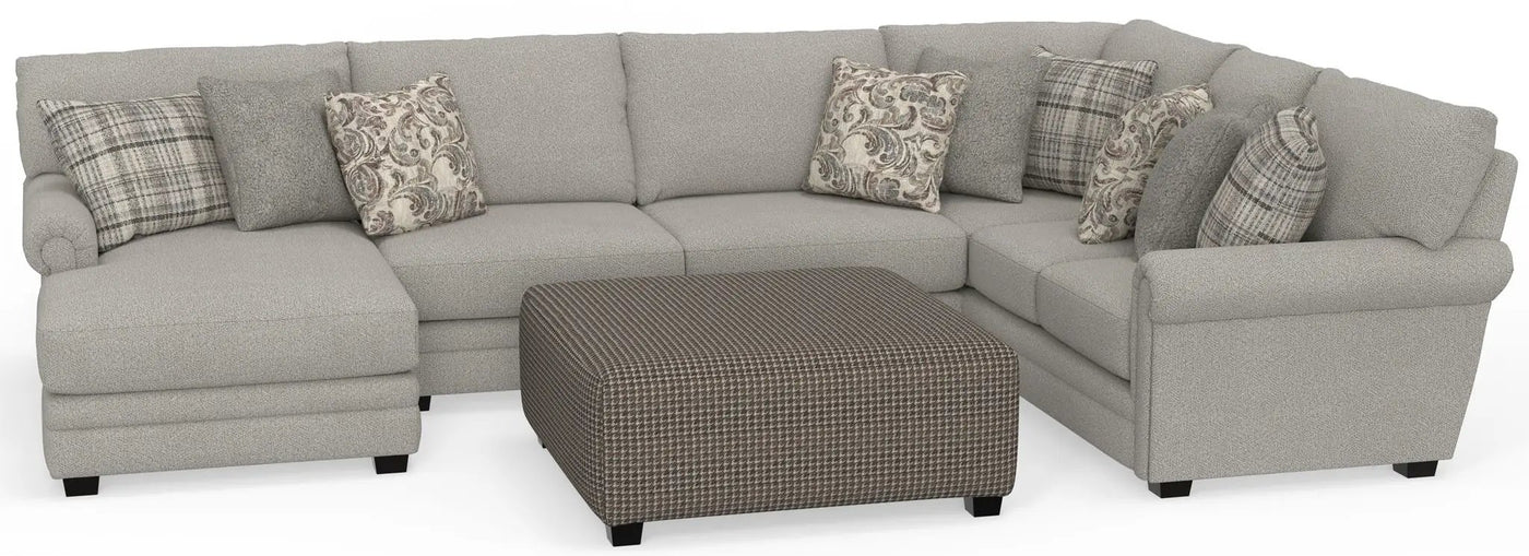 Livingston - Sectional With Comfort Coil Seating, 40" Cocktail Ottoman And Accent Pillows Included by Unique Piece Furniture