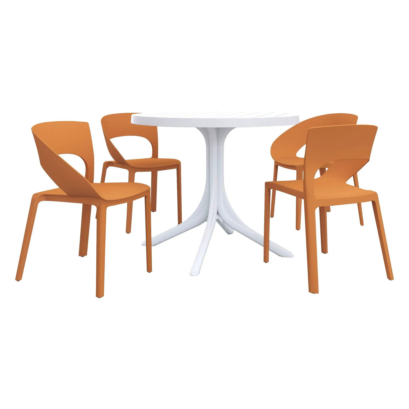 4 Piece Set Of Modern Designed Single Chairs With Round Table by Unique Piece Furniture