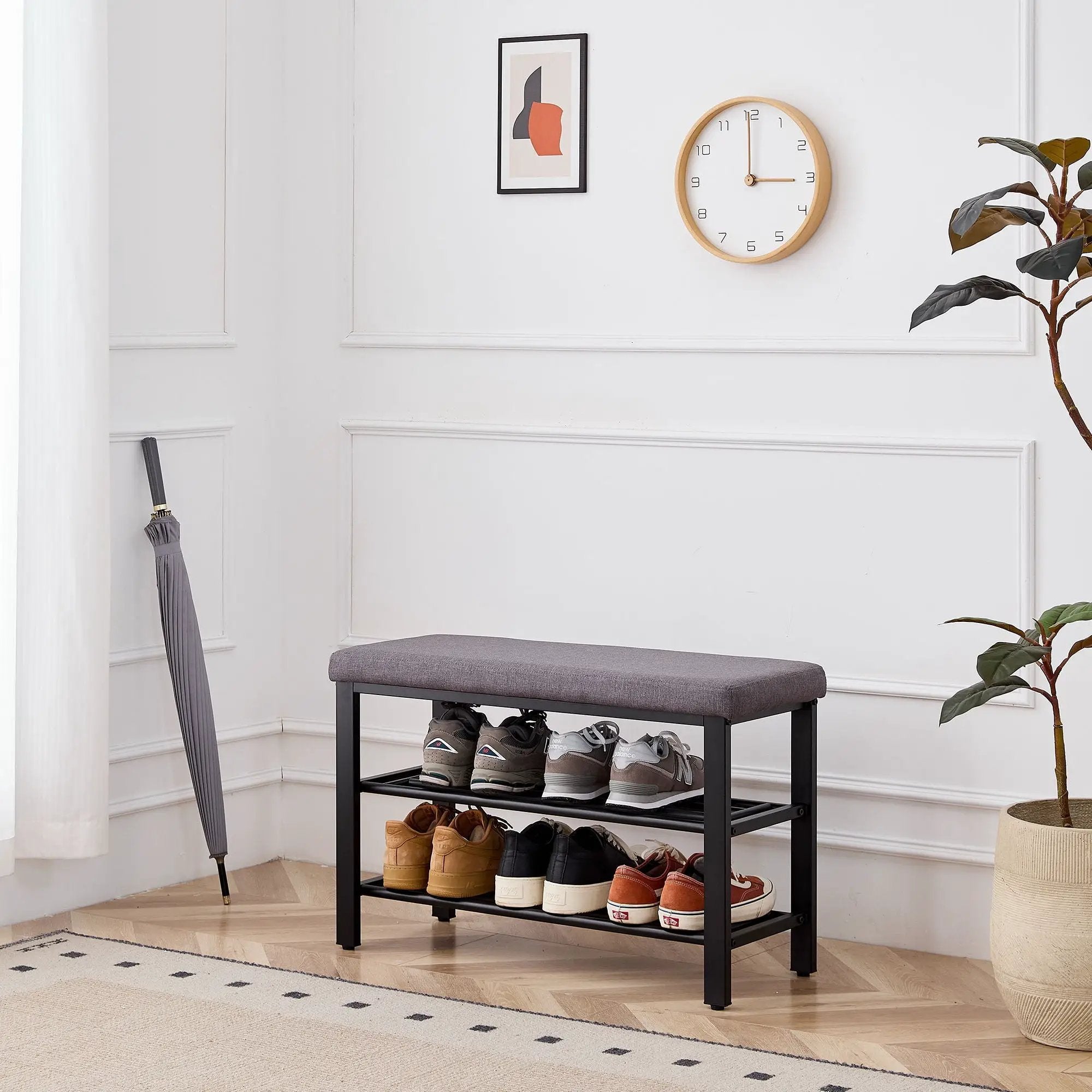 Shoe Bench With Cushion, Storage Seat For Entryway by Unique Piece Furniture