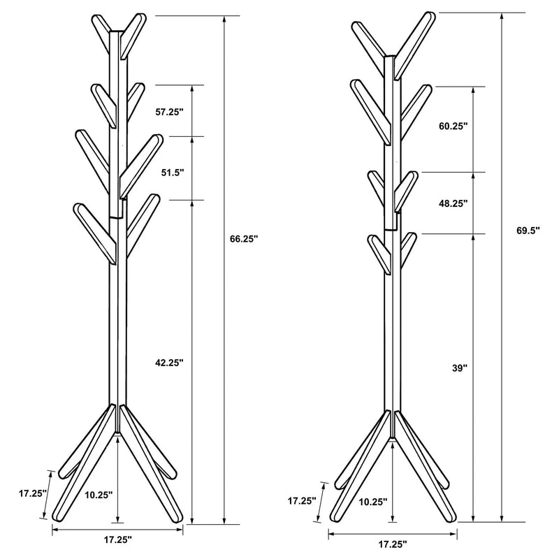 Margaret Solid Wood Coat Rack Clothing Hanger Cappuccino by Unique Piece Furniture