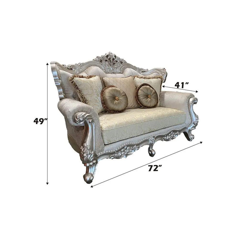 Bently - Loveseat With 5 Pillows (Same Lv01580) - Fabric & Champagne by Unique Piece Furniture