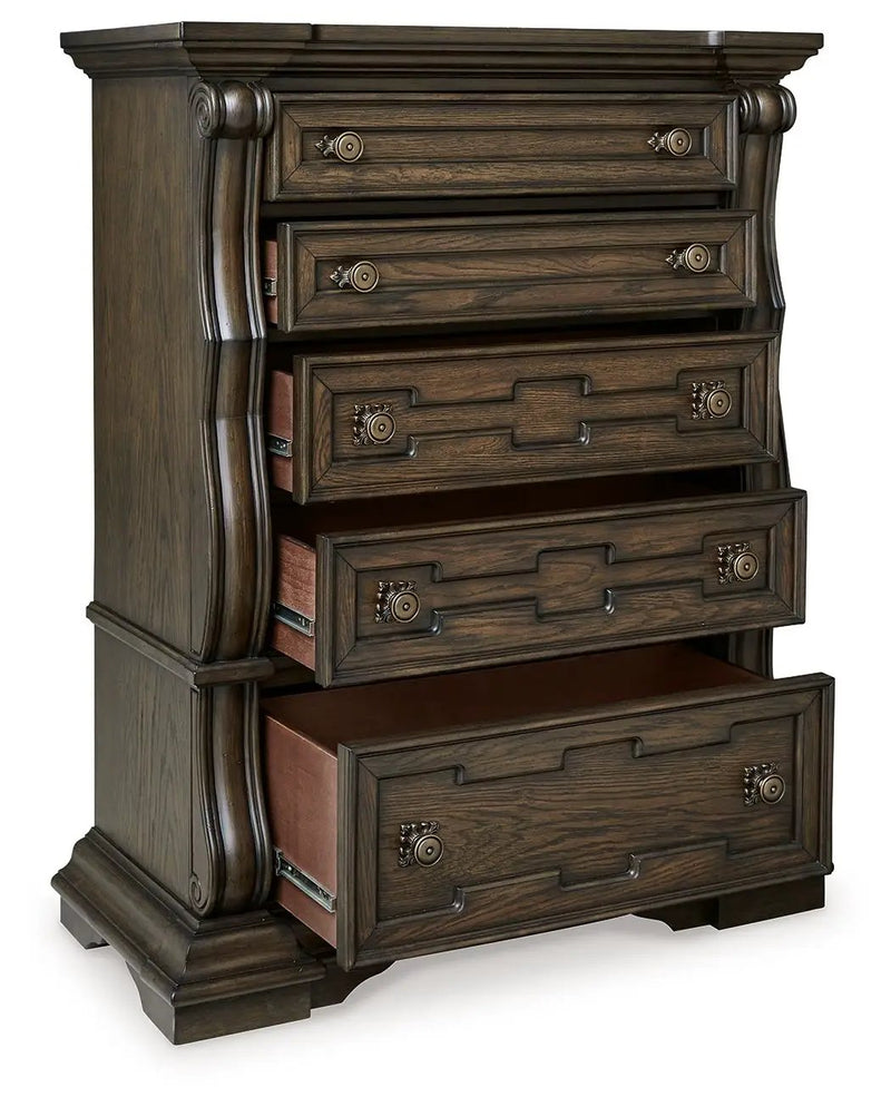 Maylee - Five Drawer Chest - Dark Brown by Unique Piece Furniture