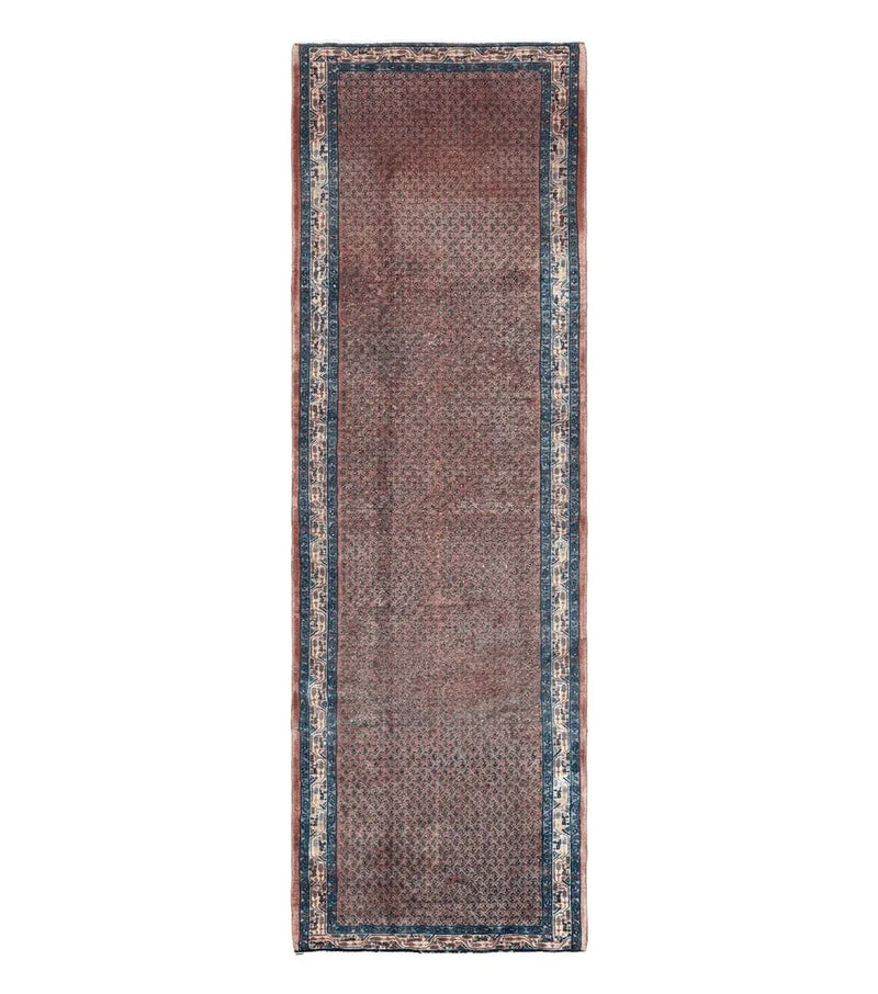 Antique Persian Seraband Runner 3.7 x 11 - Red, Wool, Mir Pattern by Jewel Rugs