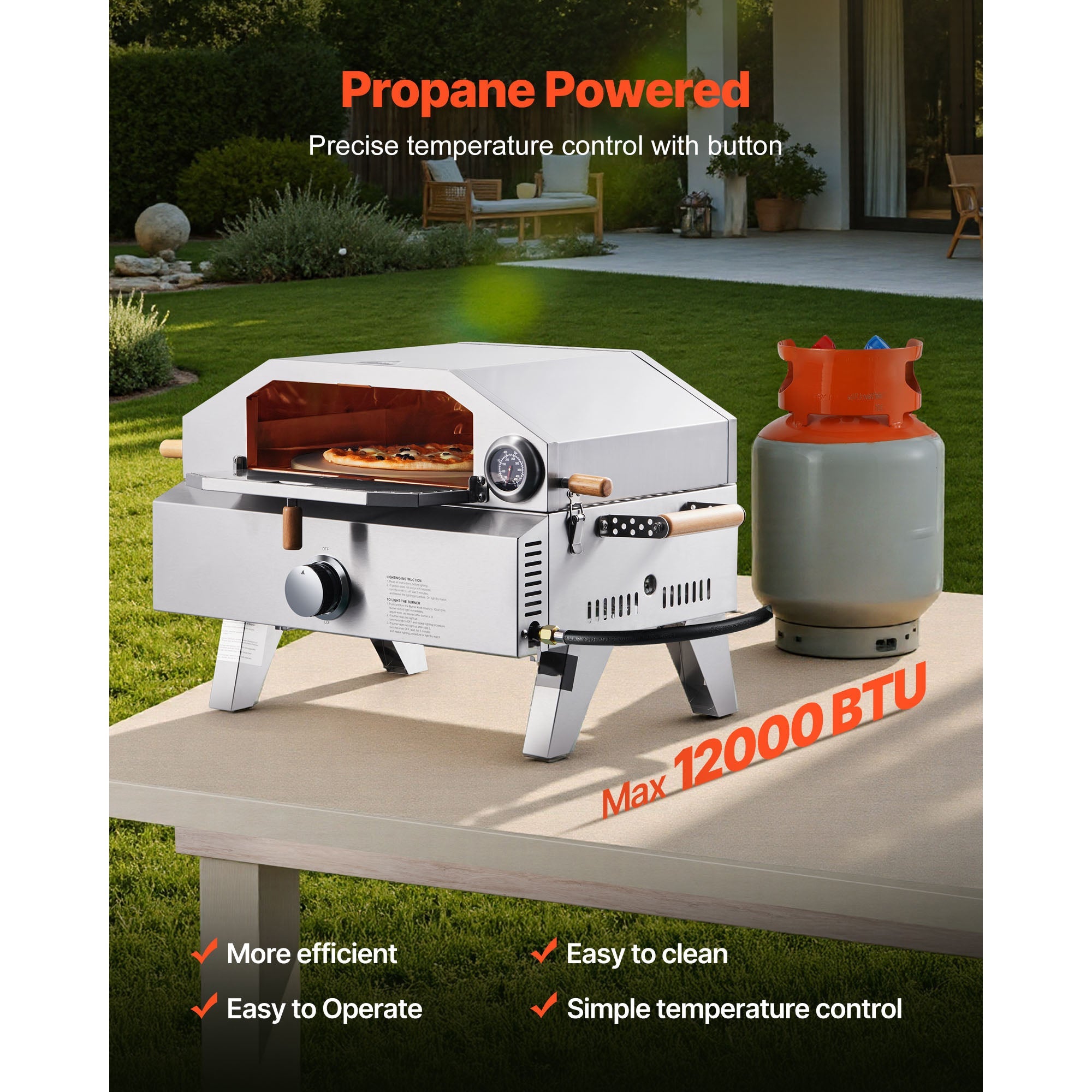 Outdoor Pizza Oven, 13 in Gas Fired Pizza-Maker by HouseOfZazla