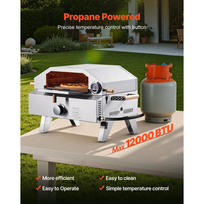 Outdoor Pizza Oven, 13 in Gas Fired Pizza-Maker by HouseOfZazla