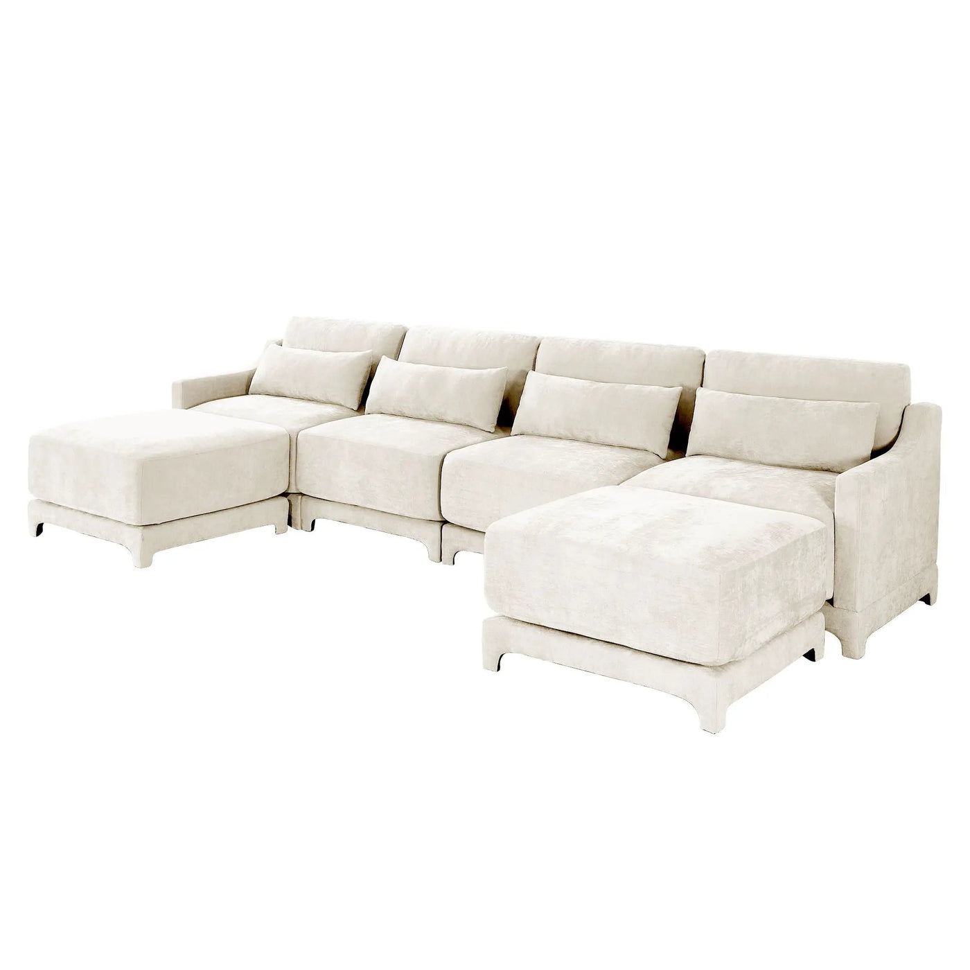 Stylish Sofa With Ottoman And Lumbar Pillows, Ergonomic Design by Unique Piece Furniture