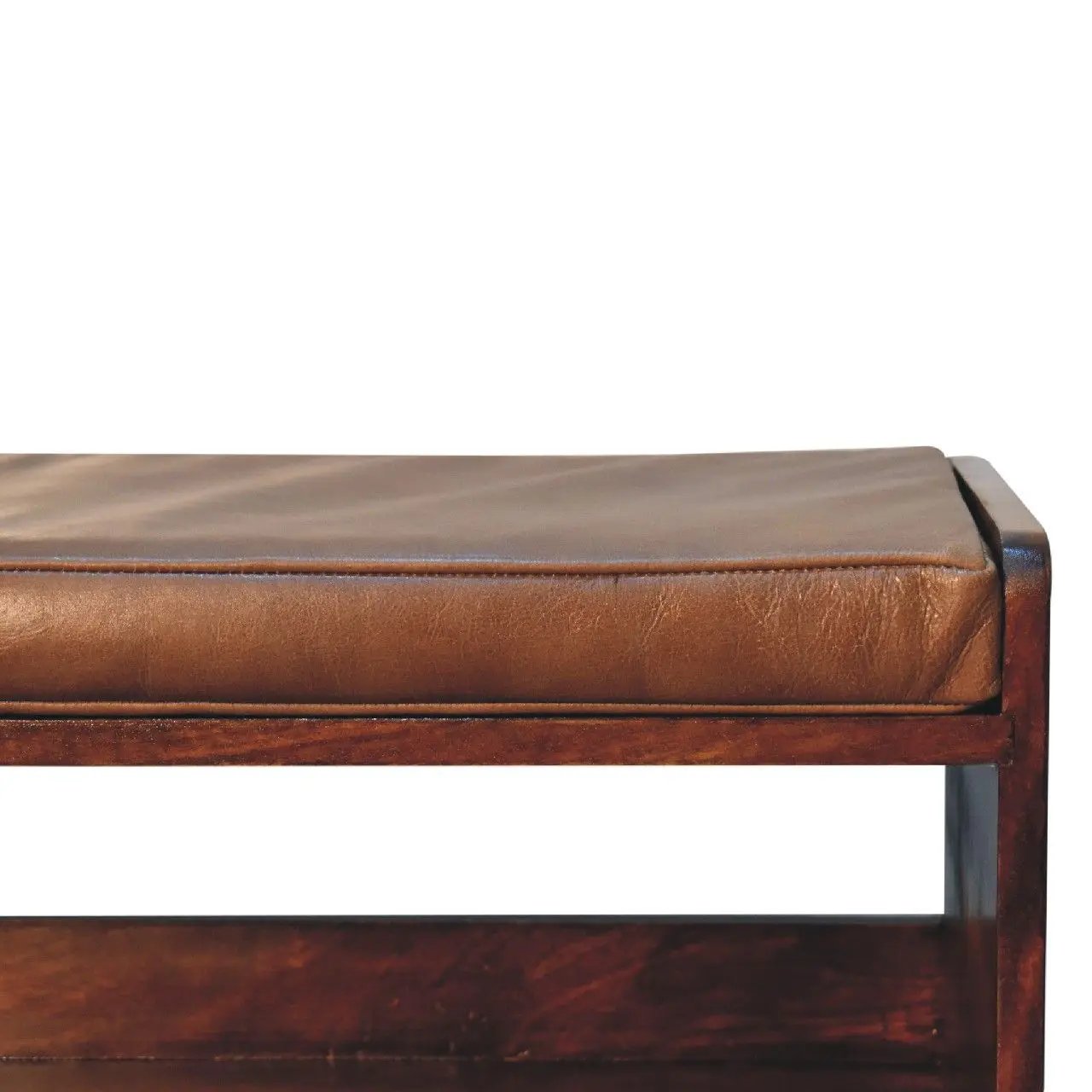 Solid Wood Bench With Upholstered Sea by Unique Piece Furniture
