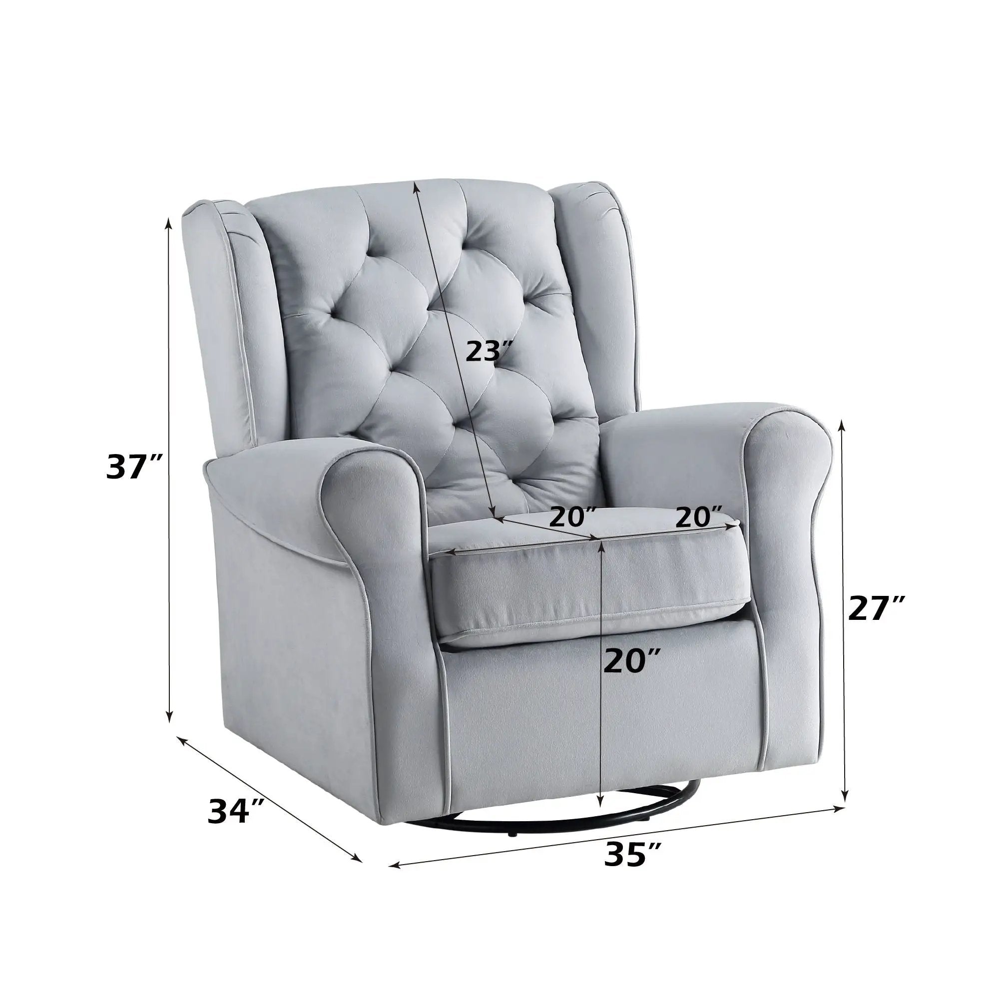 Glider Chair With Swivel - Gray by Unique Piece Furniture
