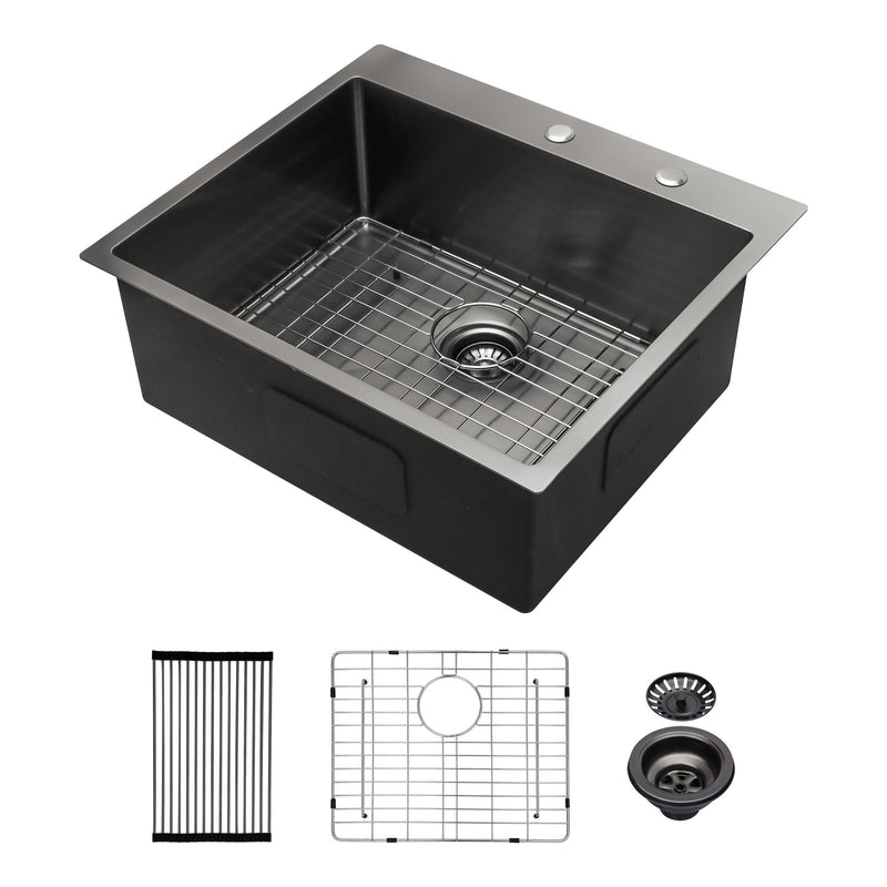 Topmount Kitchen Sink 16 Gauge, Single Bowl by HouseOfZazla