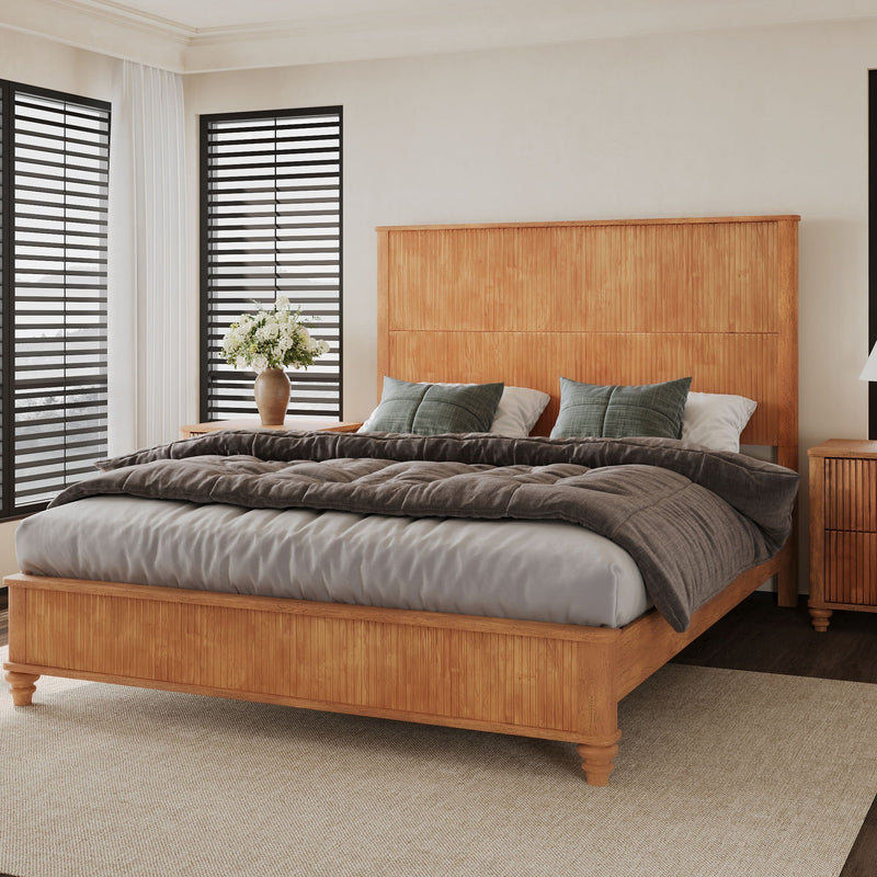 Platform Bed Frame & Tall Headboard by HouseOfZazla