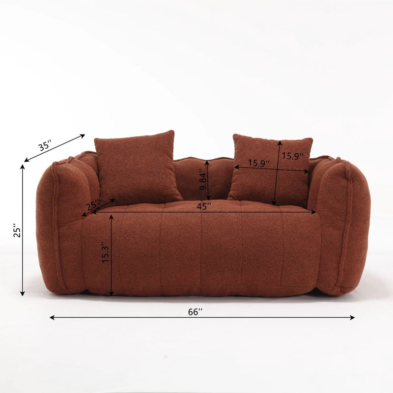 Cozy Beanbag Chair With High Resilience Foam Core For 2 by HouseOfZazla