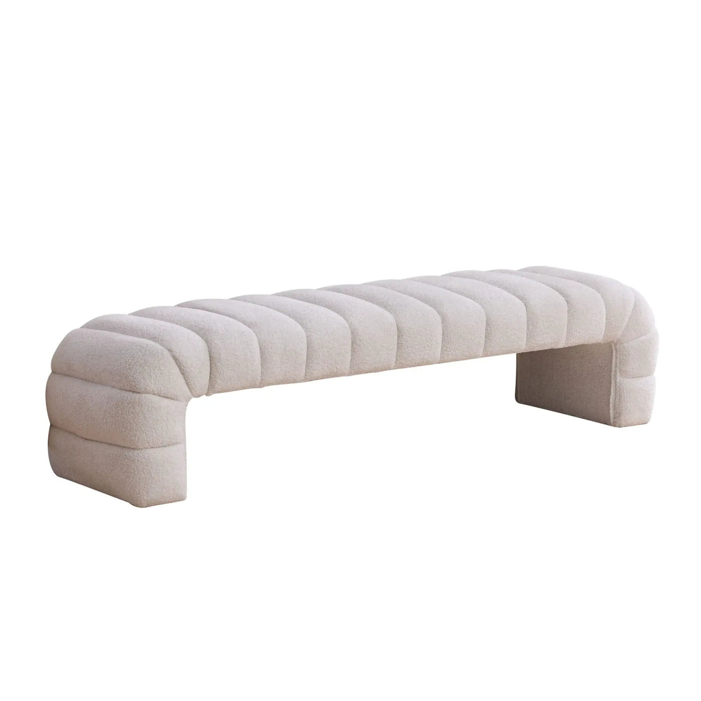 Modern Upholstered Armless Bed Bench With Channel Tufted Design by Unique Piece Furniture