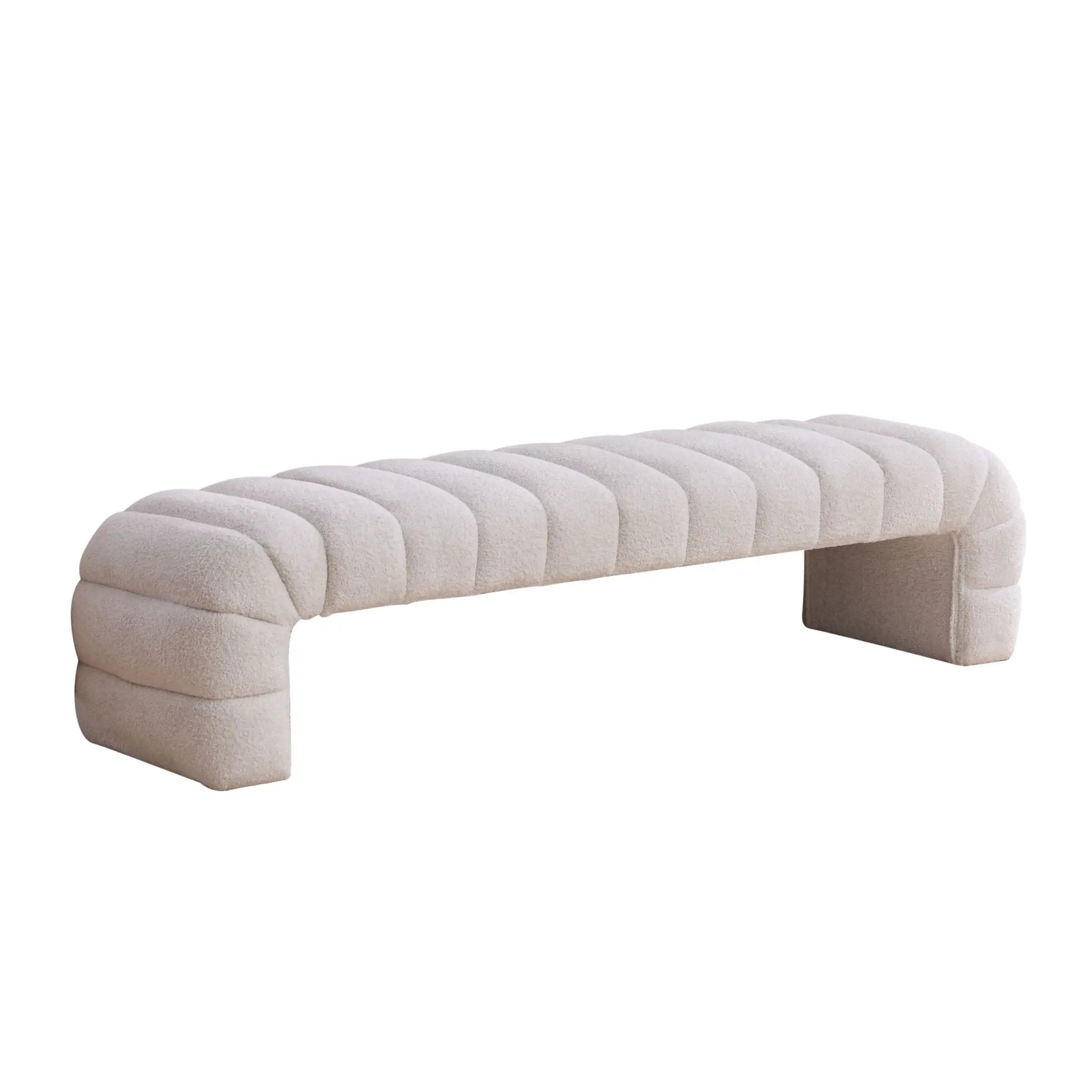Modern Upholstered Armless Bed Bench With Channel Tufted Design by HouseOfZazla