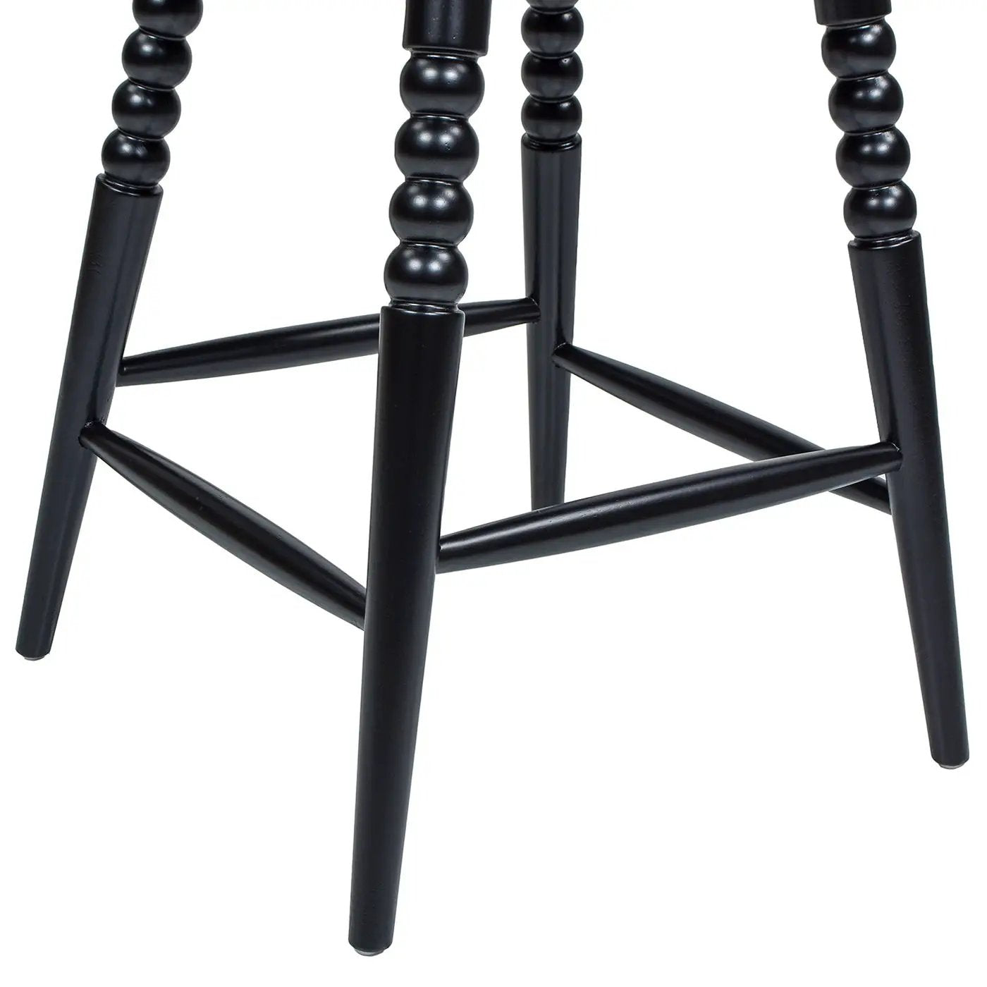 Breda - Turned Bubble Spindle Low Back Counter Stool - Black by Unique Piece Furniture