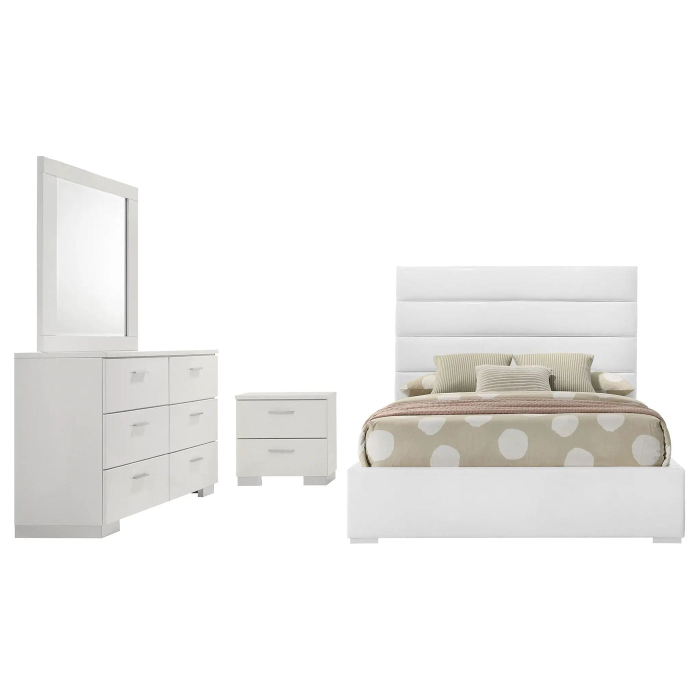 Dulcey - Bedroom Set With Modern Tufted Headboard by HouseOfZazla