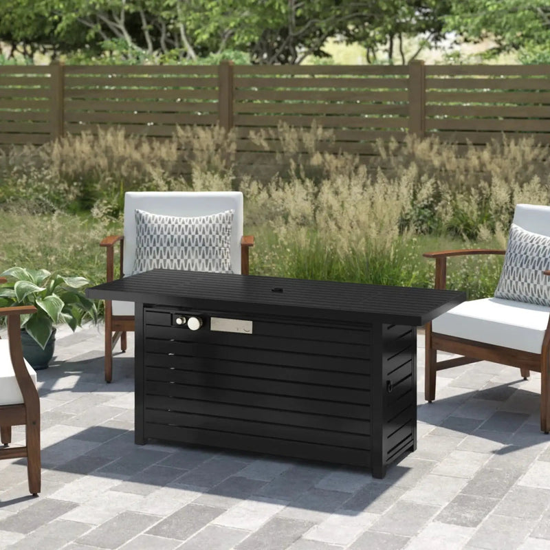 Outdoor Fire Pit Table & Lid - Black by HouseOfZazla