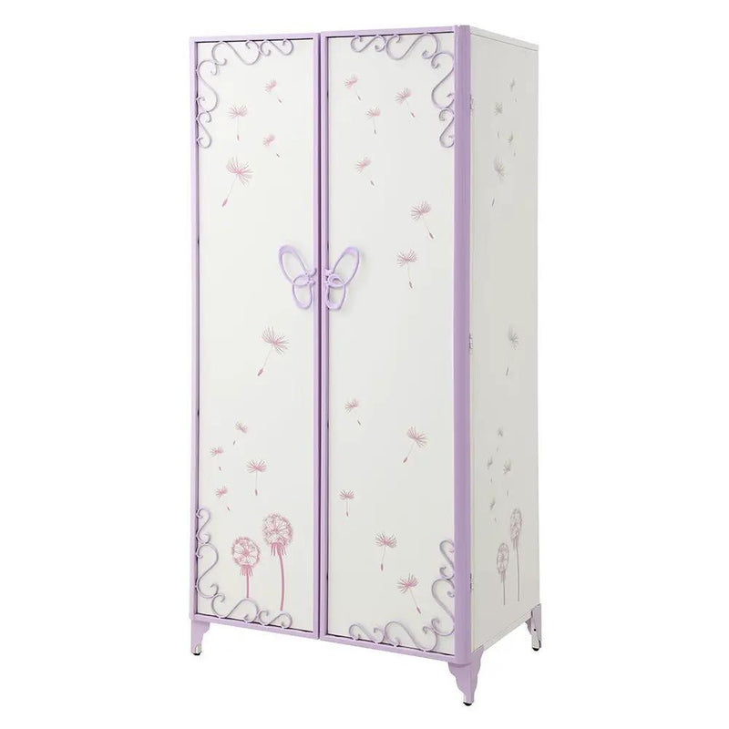 Priya II - Wardrobe - White & Light Synthetic Leather Rple by Unique Piece Furniture