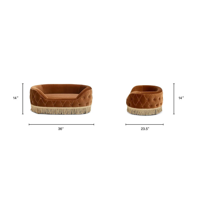 Monroe 33" Dog Sofa Bed - Medium in Burnt by HouseOfZazla