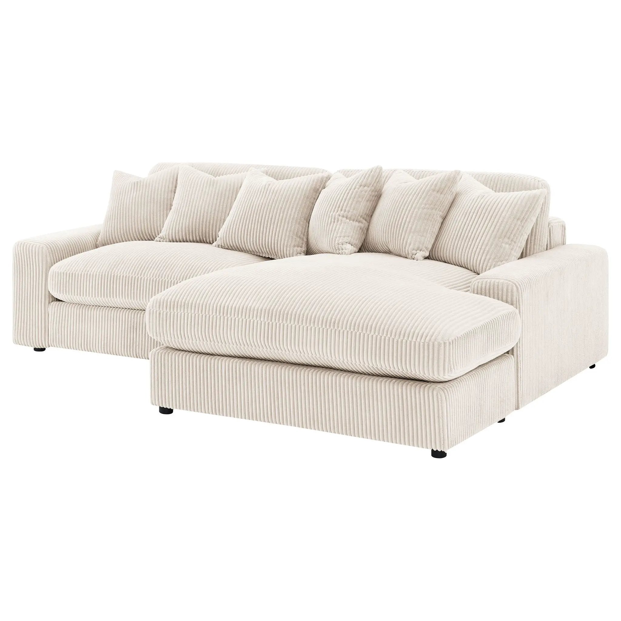 Upton - Reversible Sectional Sofa With Oversized Chaise - Sand by HouseOfZazla