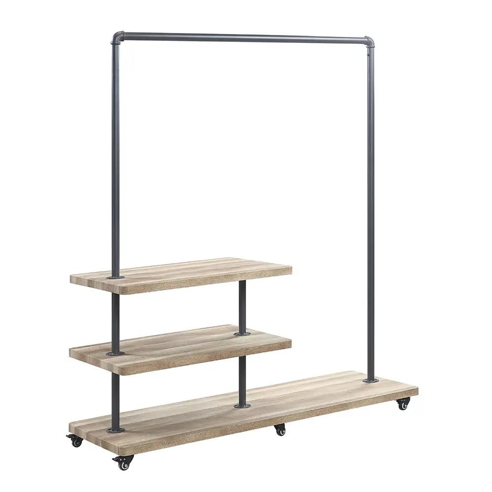 Brantley - 66" Hanger Rack - Oak & Sandy Gray by Unique Piece Furniture