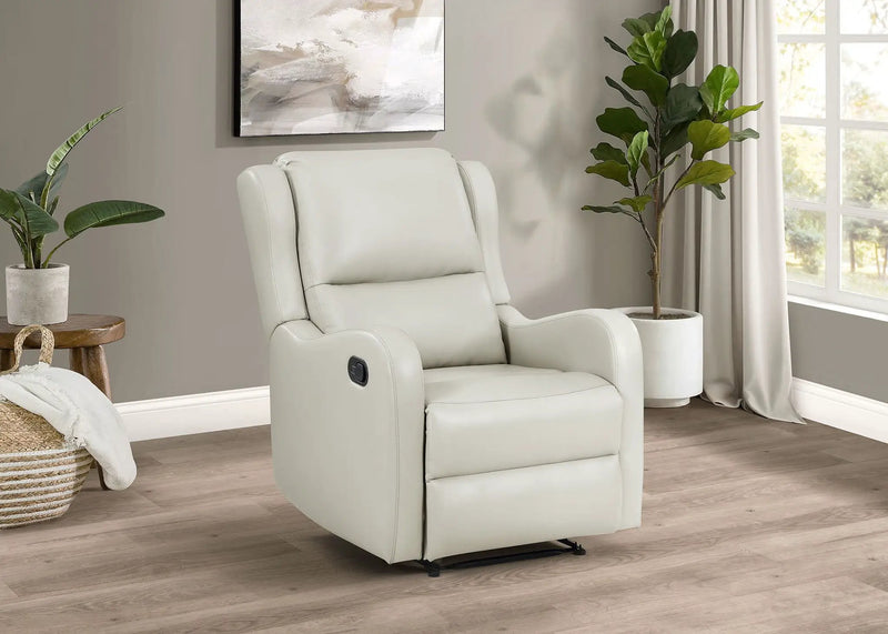 Kelsey Upholstered English Arm Recliner Chair Ivory by Unique Piece Furniture