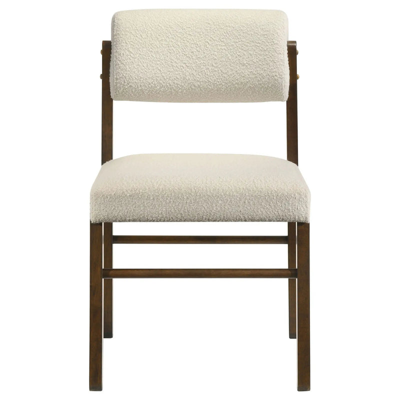 Kehoe Upholstered Dining Side Chair Cream and Walnut (Set of 2) by Unique Piece Furniture