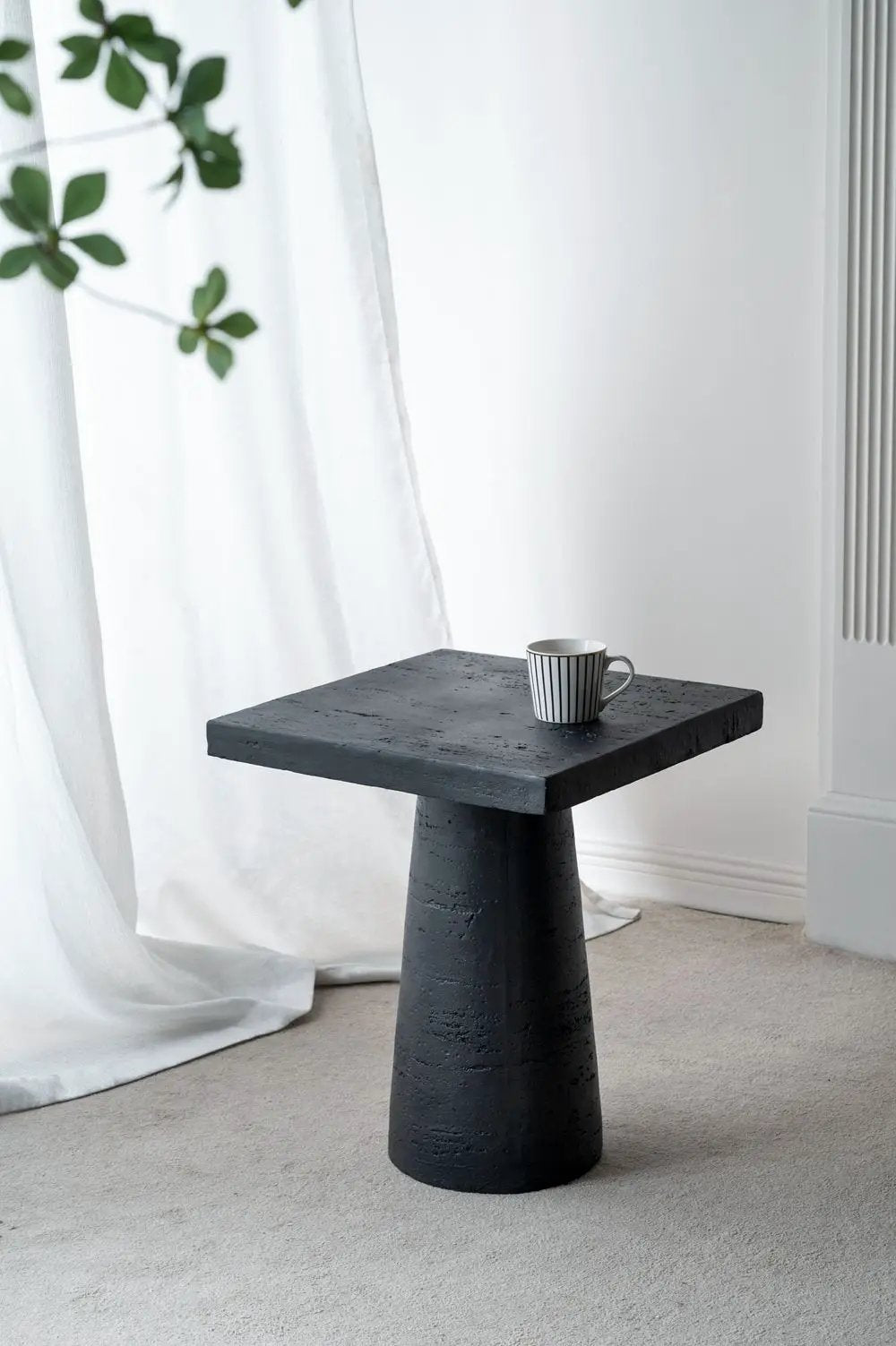 Square Side Table With Pedestal Base by HouseOfZazla