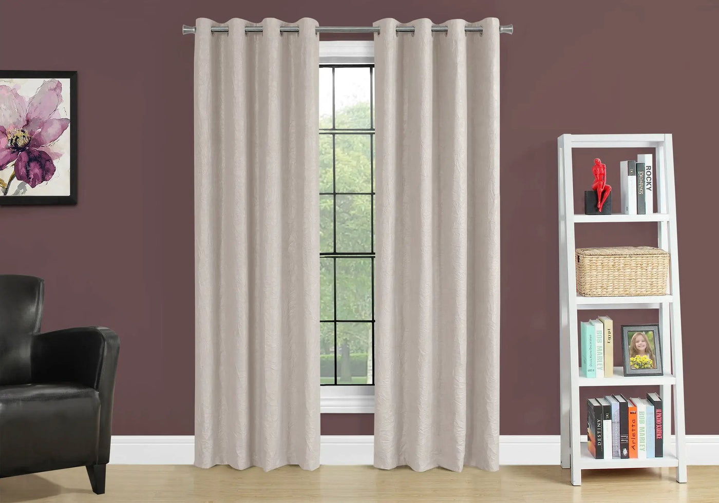 2 Pieces Set, Curtain Panel, Room Darkening, Grommet, Contemporary & Modern by Unique Piece Furniture