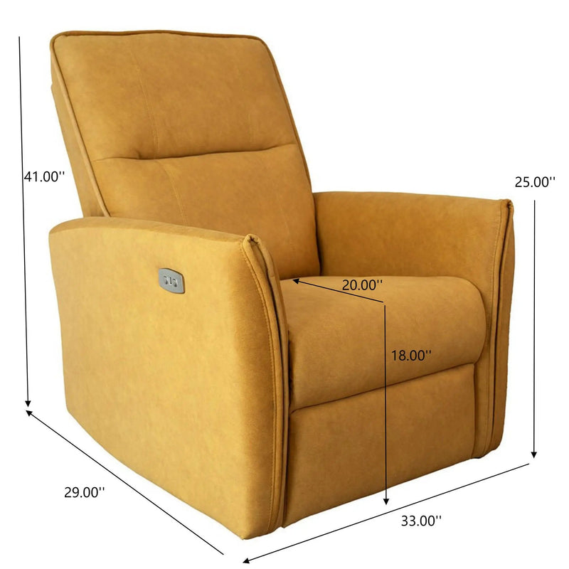 Suede Recliner Chair - Dark Yellow by HouseOfZazla