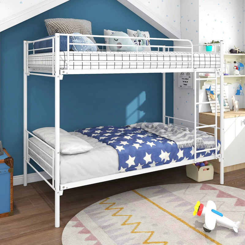 Space Saving Bunk Bed With Metal Frame And Ladder by Unique Piece Furniture