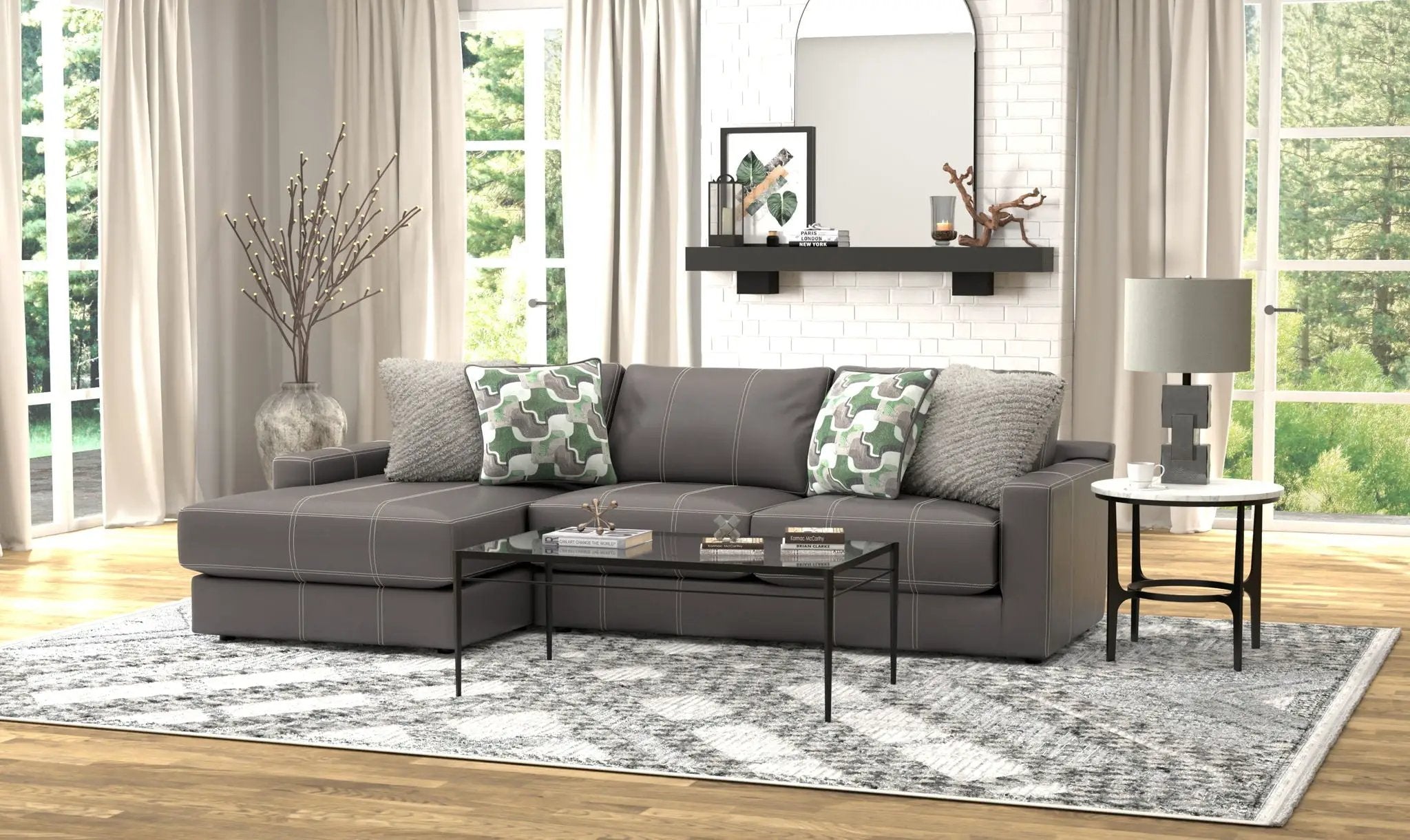 Minori - Italian Leather Sectional by Unique Piece Furniture