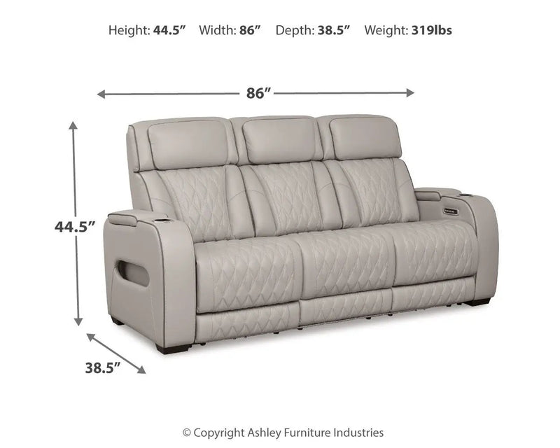 Boyington - Power Reclining Sofa With Adj Headrest by Unique Piece Furniture