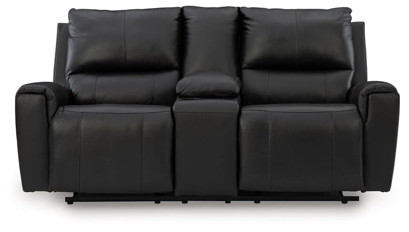 Glossmore - Reclining Loveseat With Console - Black by Unique Piece Furniture