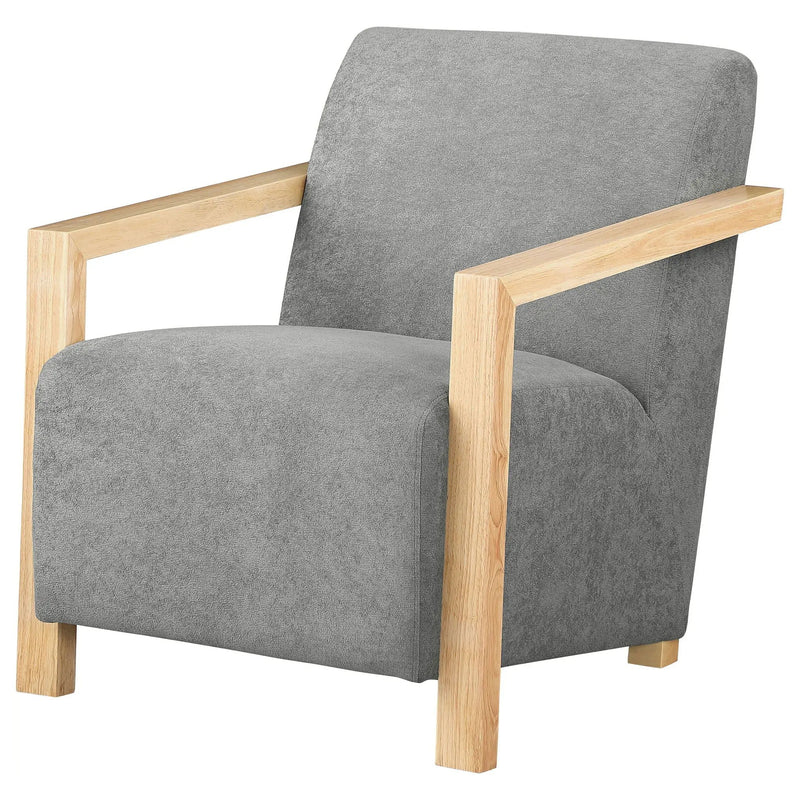 Diego Upholstered Accent Arm Chair with Wood Arms Grey by Unique Piece Furniture