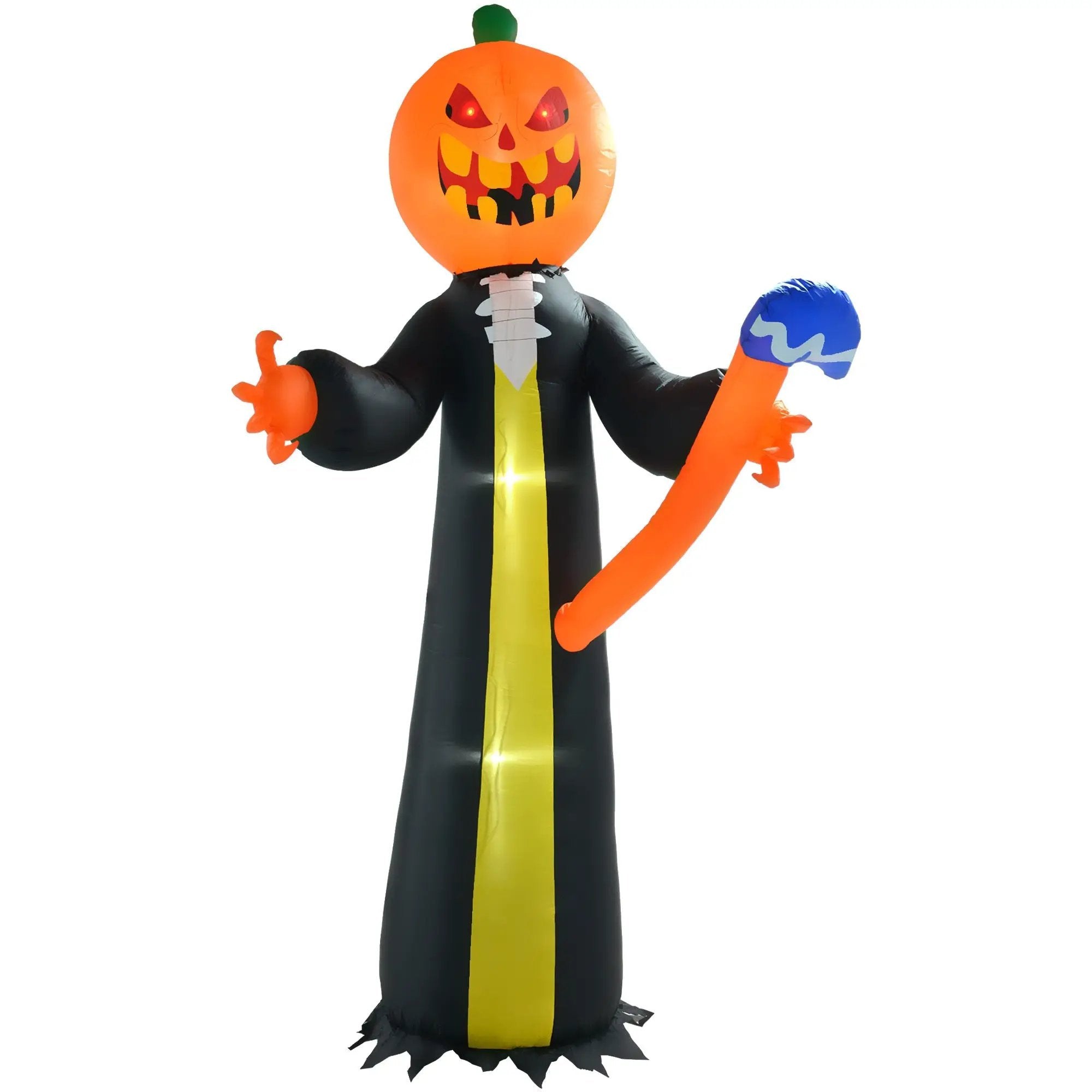 10-Foot Inflatable Pumpkin Ghost with LED Illumination and Hammer Prop by HouseOfZazla