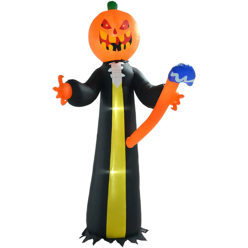10-Foot Inflatable Pumpkin Ghost with LED Illumination and Hammer Prop by HouseOfZazla