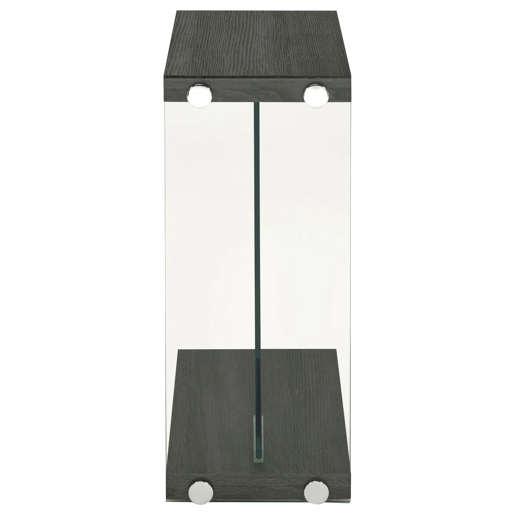 Colby Engineered Wood C-Shaped Side Table Weathered Grey by Unique Piece Furniture