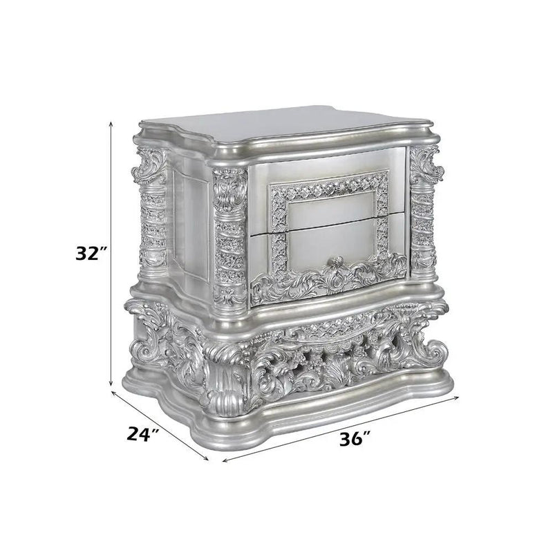 Valkyrie - Nightstand - Antique Platinum by Unique Piece Furniture
