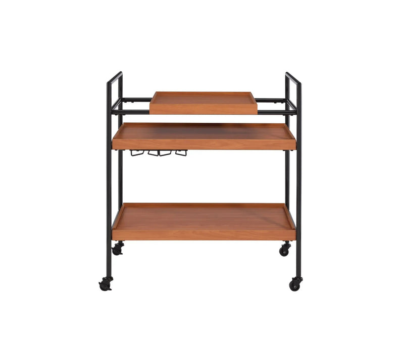 Oaken Honey Oak & Black Finish Serving Cart by HouseOfZazla