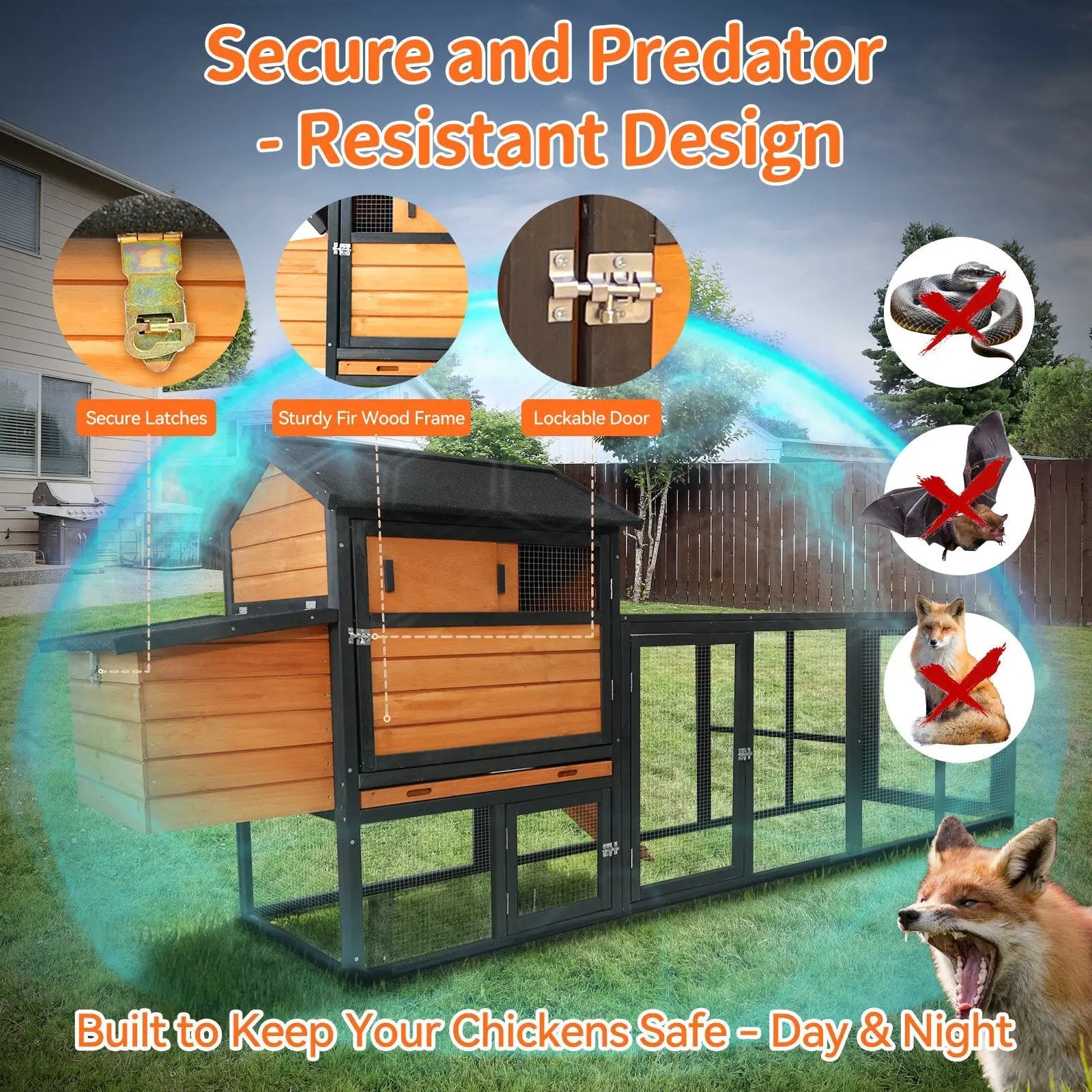 Large Brown and Black Wooden Chicken Coop by HouseOfZazla