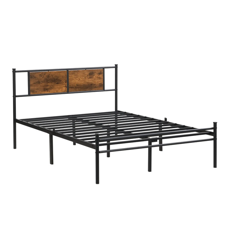California King Bed Frame - Stylish Design with Wood Panel Headboard by HouseOfZazla