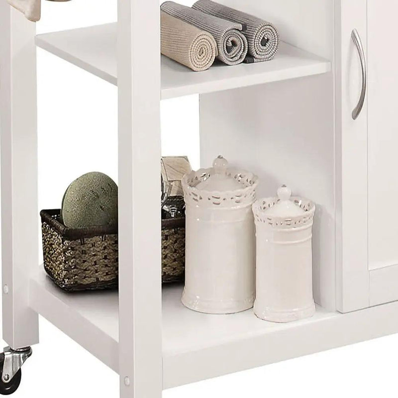 Ottawa - Kitchen Cart - Black Wooden Top & White by Unique Piece Furniture