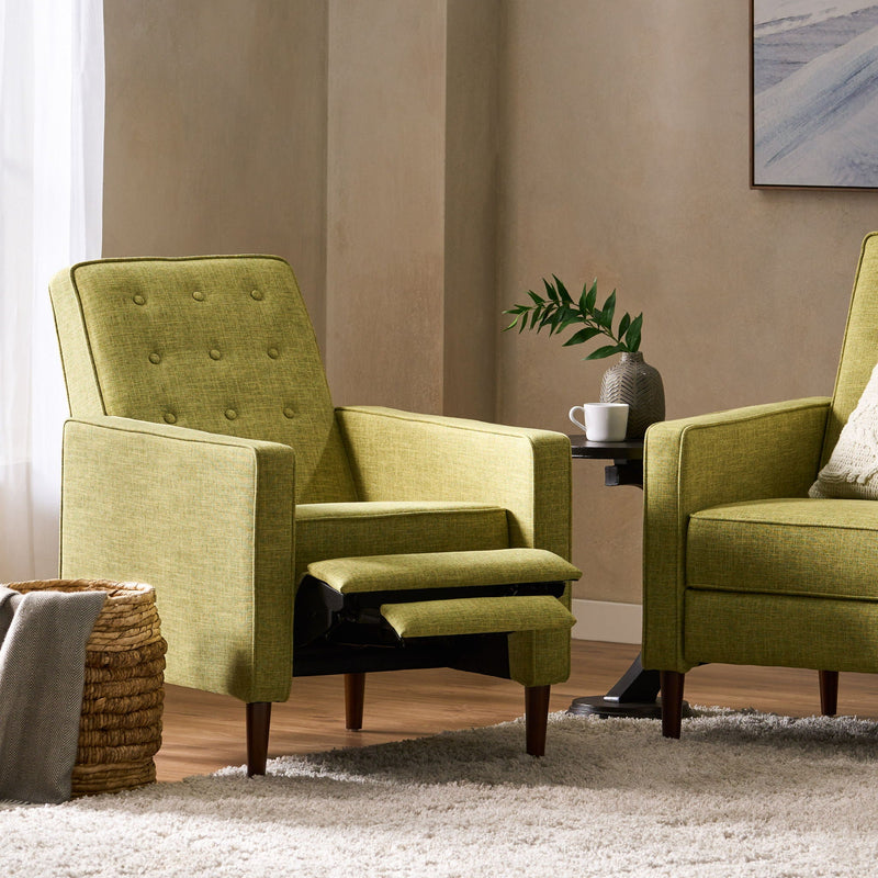 Mid-Century Modern Recliner With Button Tufted Waffle Stitch by HouseOfZazla
