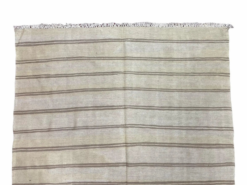 5x8 Turkish Kilim Rug, Flatweave Carpet, Striped Blanket, Southwestern Design, New, Gray, Wool, High Quality, Hand-Knotted by Jewel Rugs