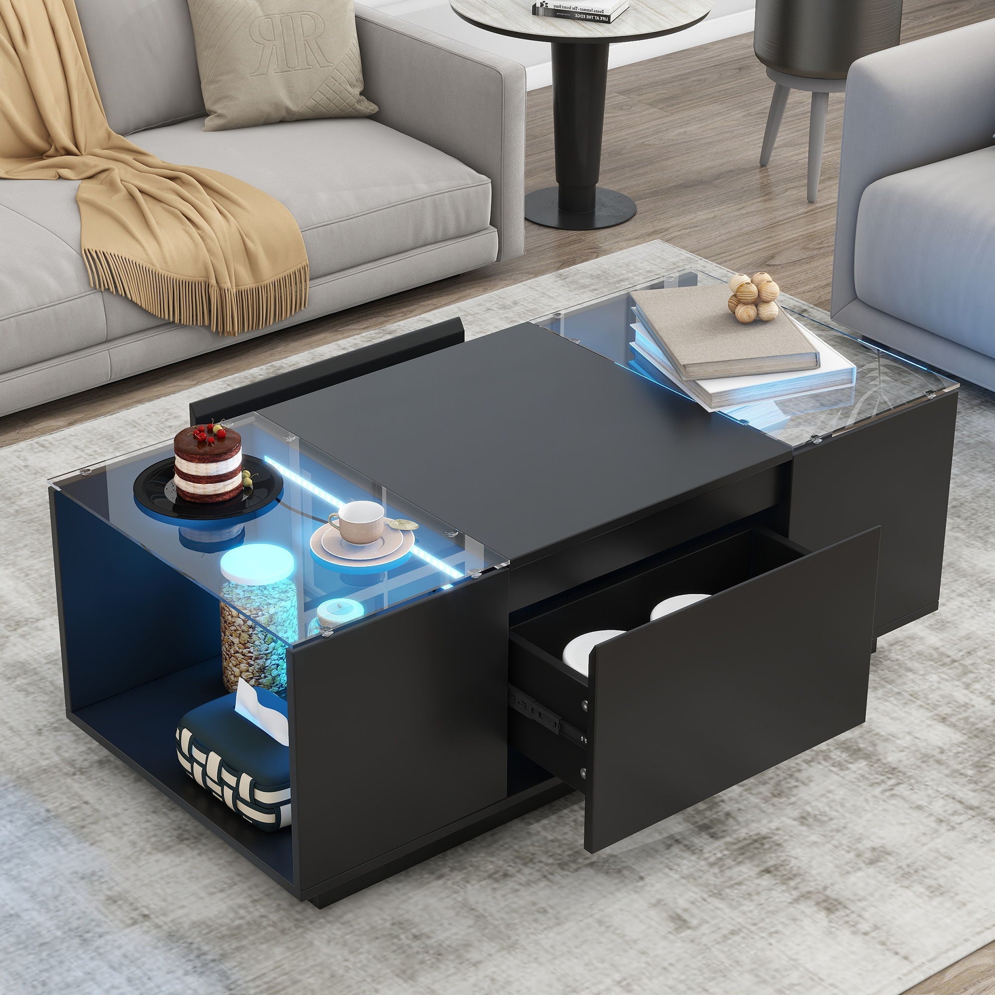 LED Coffee Table, Modern Center Table by HouseOfZazla