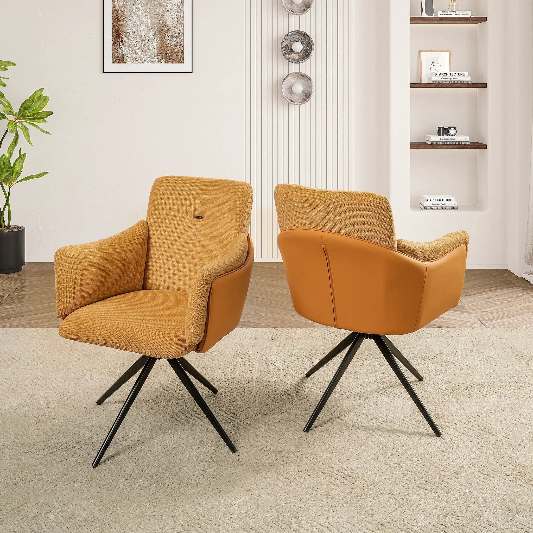 Swivel Home Office Desk Chairs With Arm (Set of 2) by Unique Piece Furniture